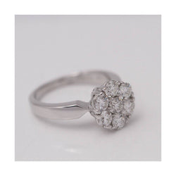 Bague rosette en or blanc