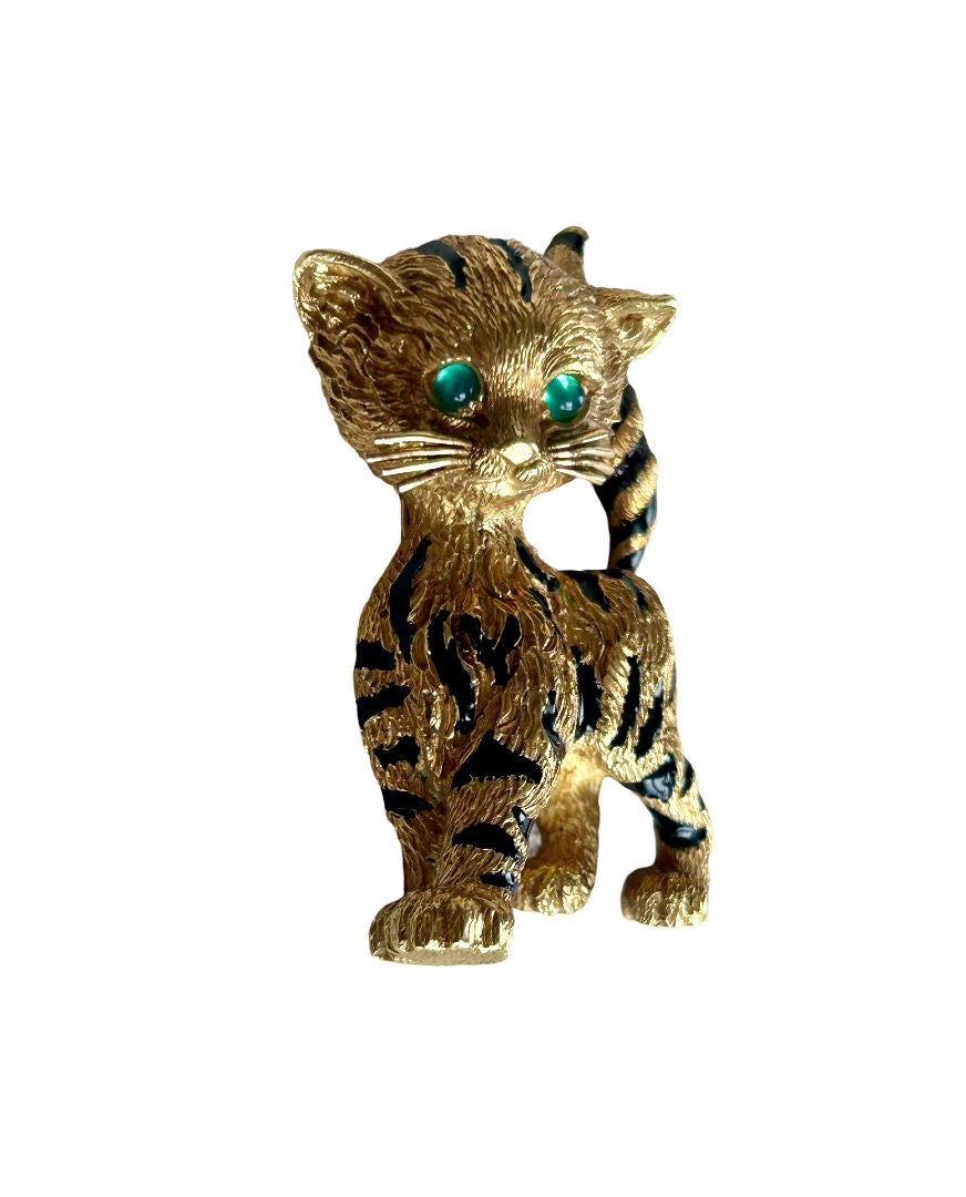 VAN CLEEF & ARPELS “Chaton Malin” pin brooch by GEORGES LENFANT in