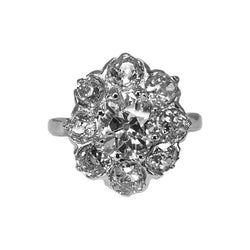 Bague Marguerite en or blanc et diamants