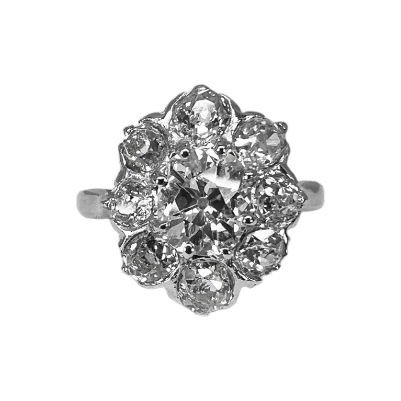 Bague Marguerite en or blanc et diamants