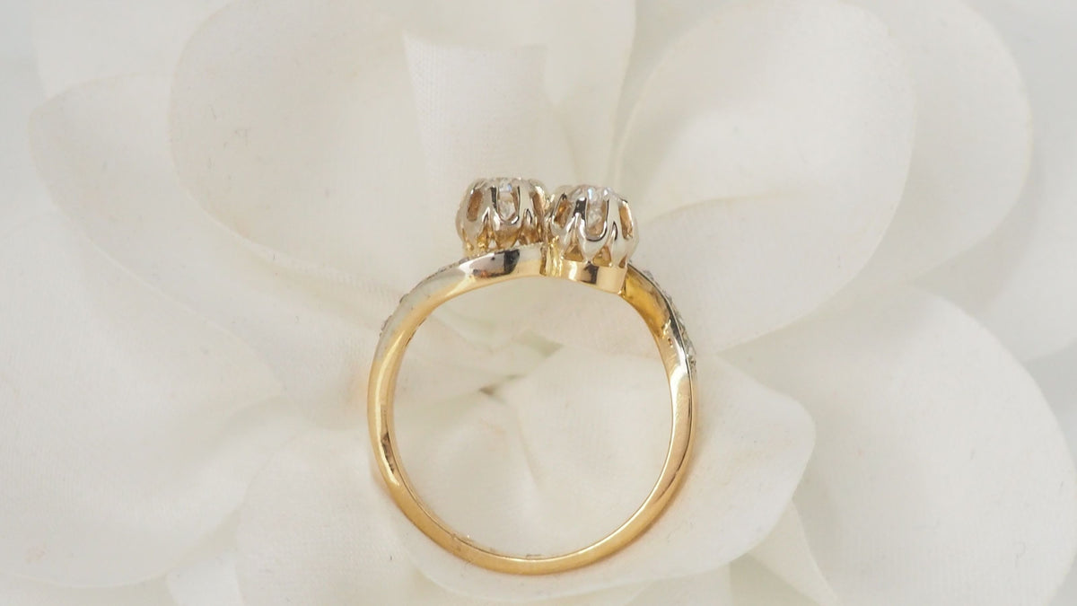 Bague Toi Et Moi En Or Jaune Et Diamants