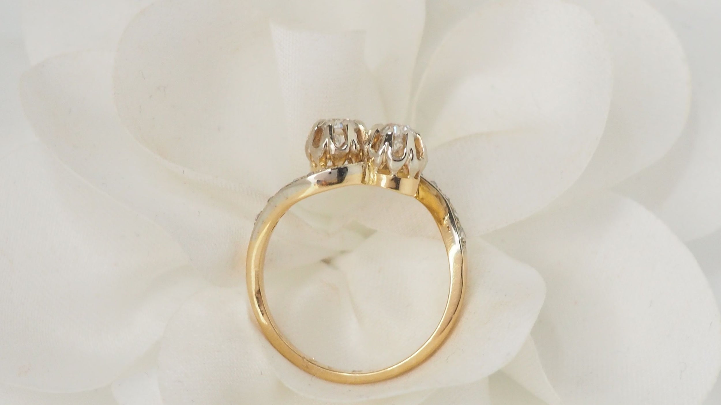 Bague Toi Et Moi En Or Jaune Et Diamants