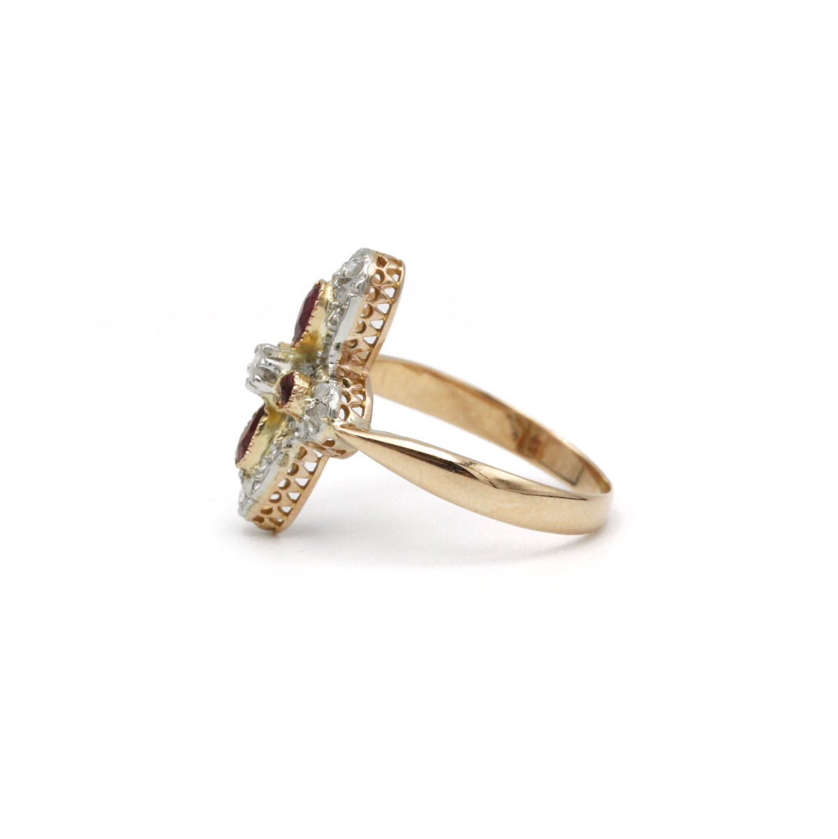 Bague - Or, Diamants & Grenats