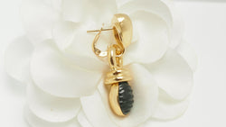 Yellow gold and tourmaline earrings 