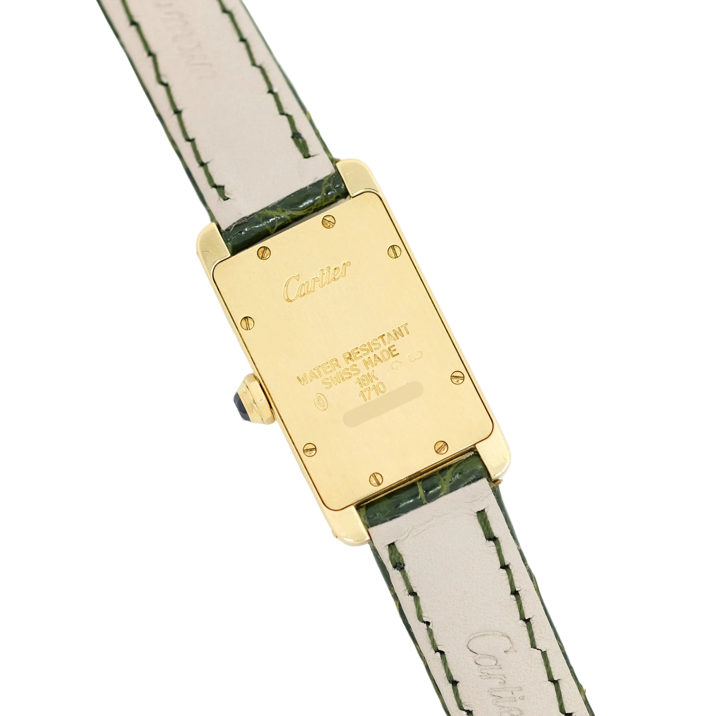Montre CARTIER Tank Américaine Lady en or jaune et saphir