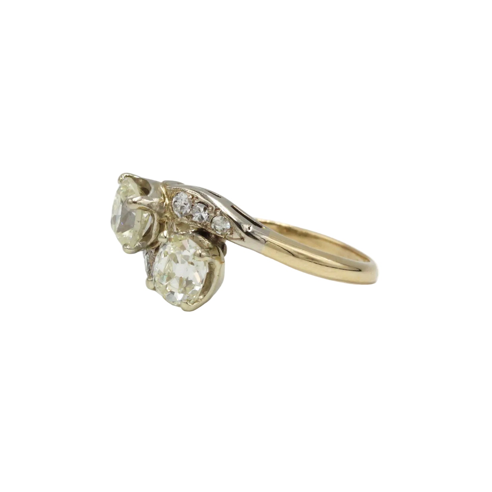 Bague Toi & Moi en or jaune et diamants