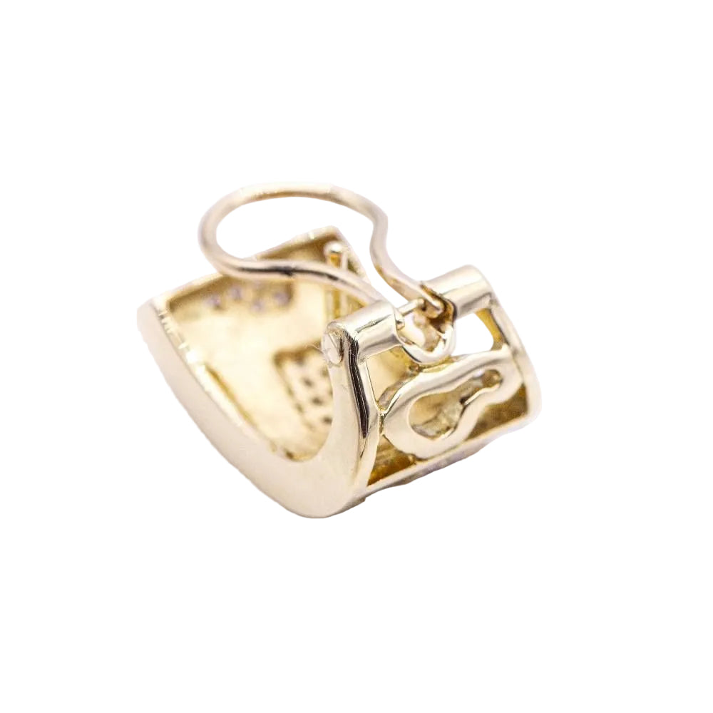 Boucles d'oreilles en or jaune et émail d'occasion