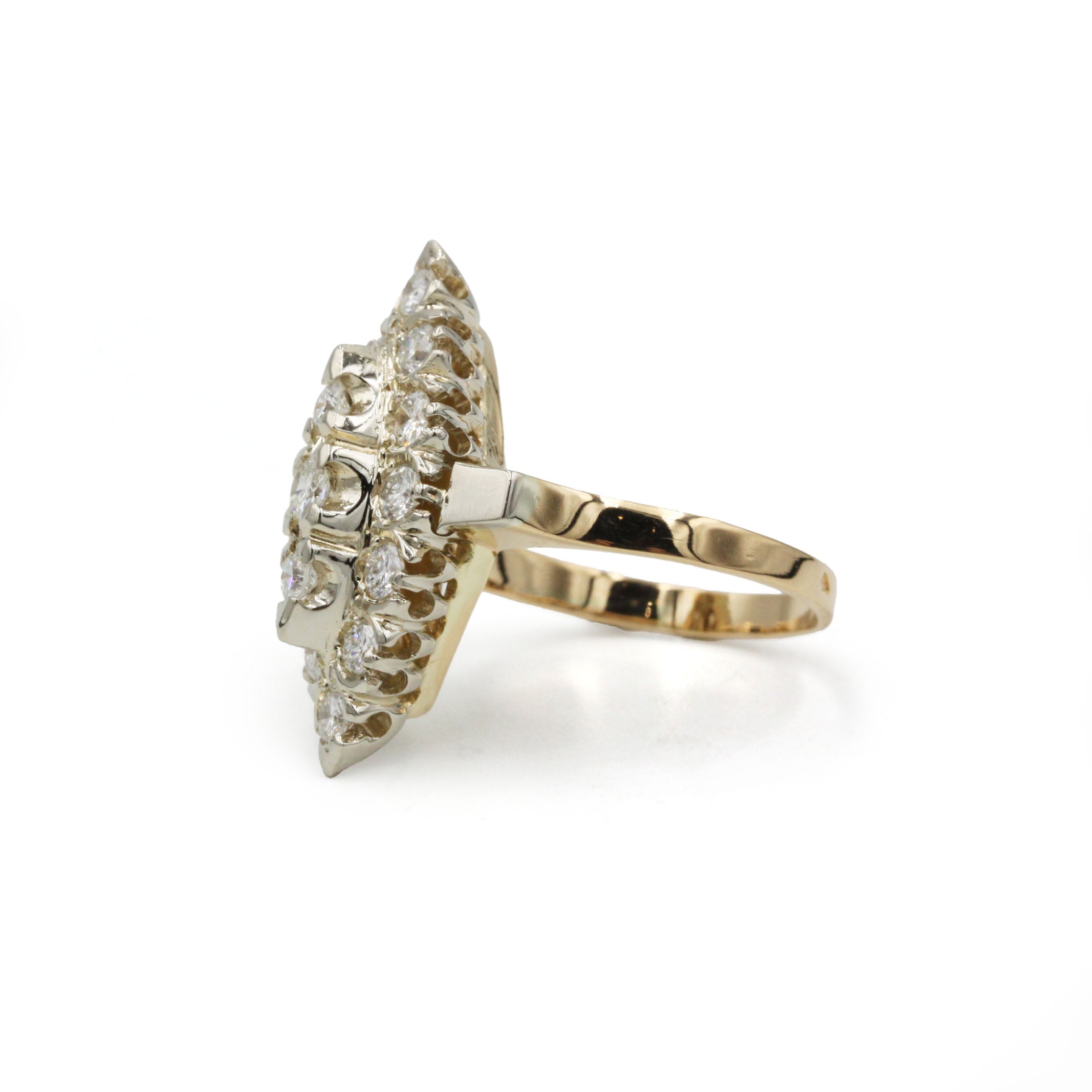 Marquise Ring - Two-tone Gold &amp; Diamonds
