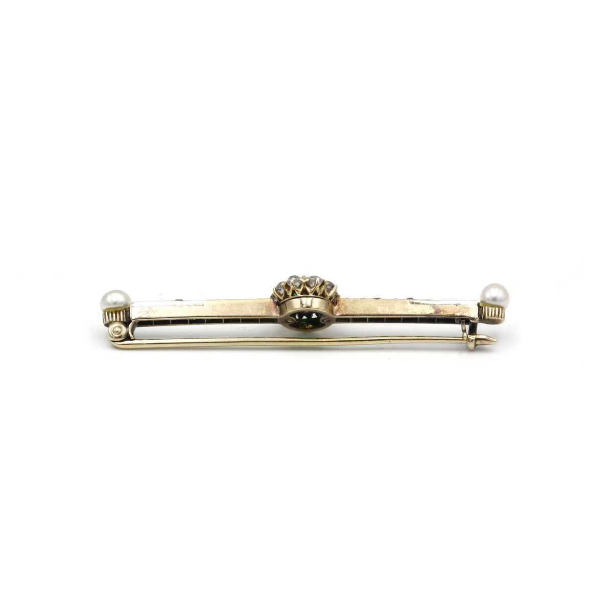 Broche - Or, Argent, Diamants & Emeraudes