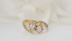 You and Me Ring in Yellow Gold and Diamonds