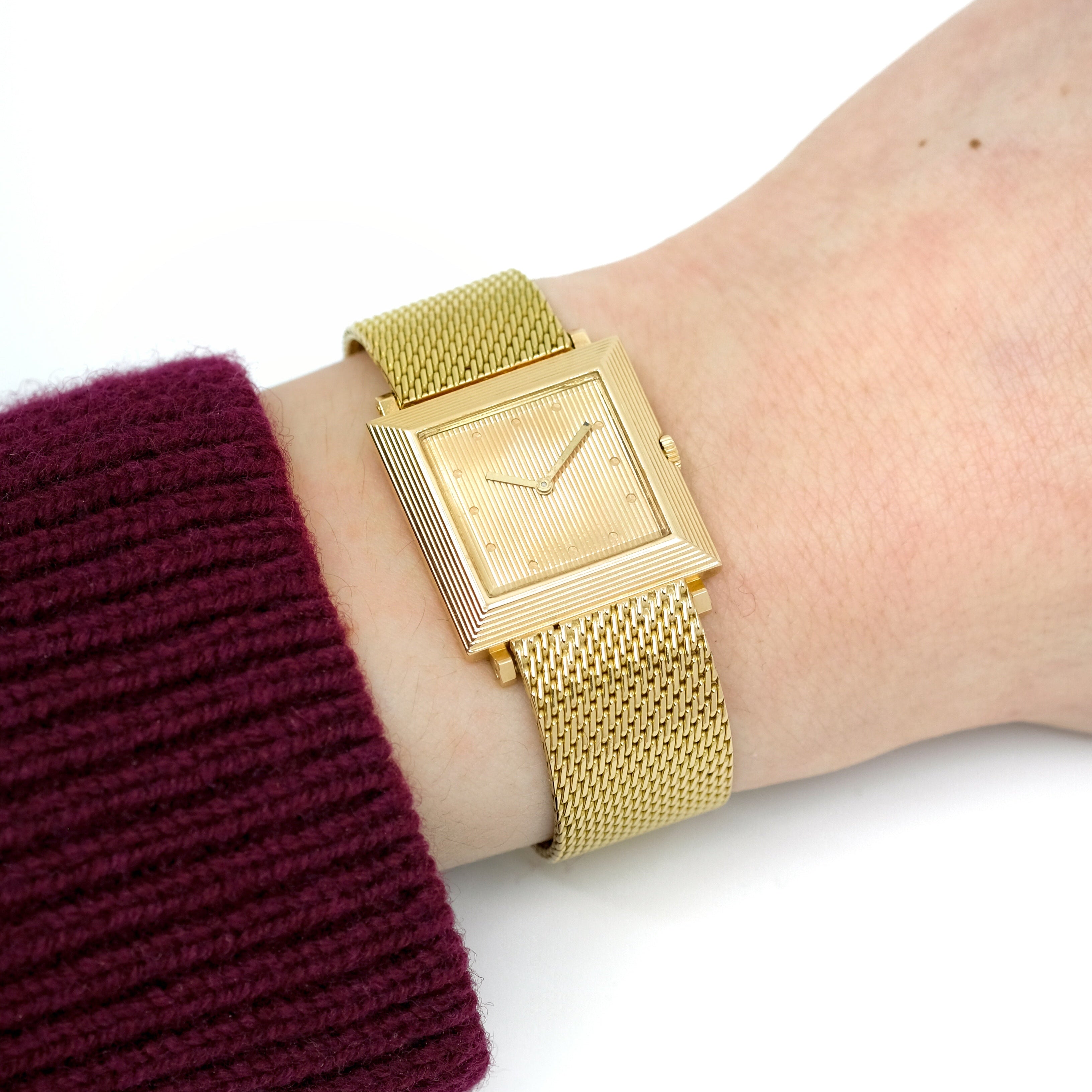 Montre BOUCHERON La Carrée en or jaune et rose