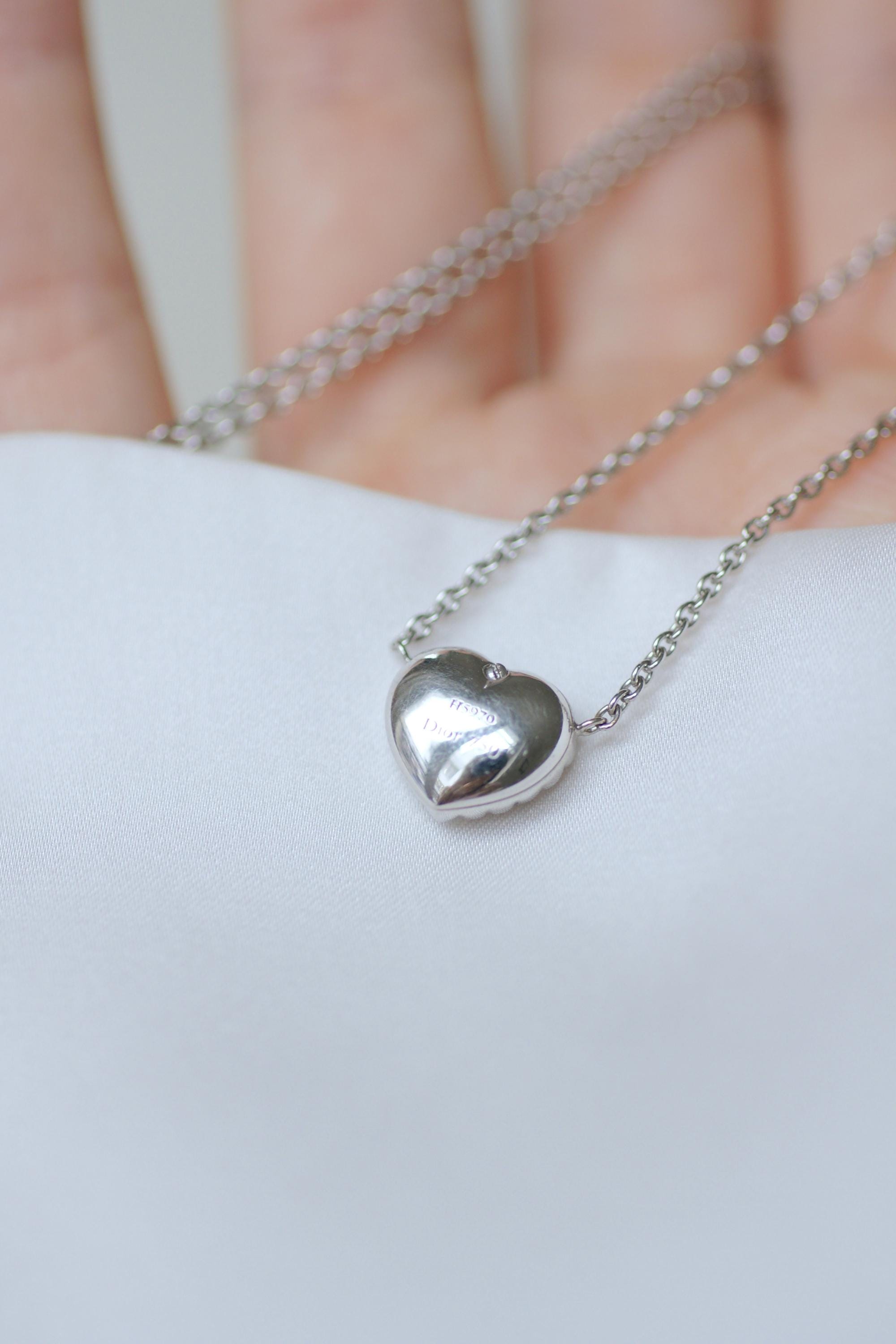 Necklace Dior Happy Birth Coeur Opale and diamonds on White Gold