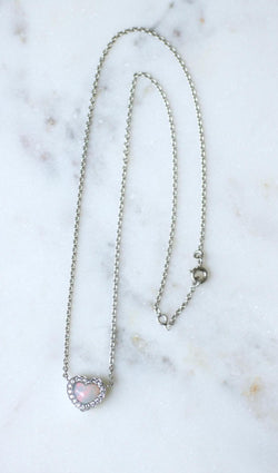 Necklace Dior Happy Birth Coeur Opale and diamonds on White Gold