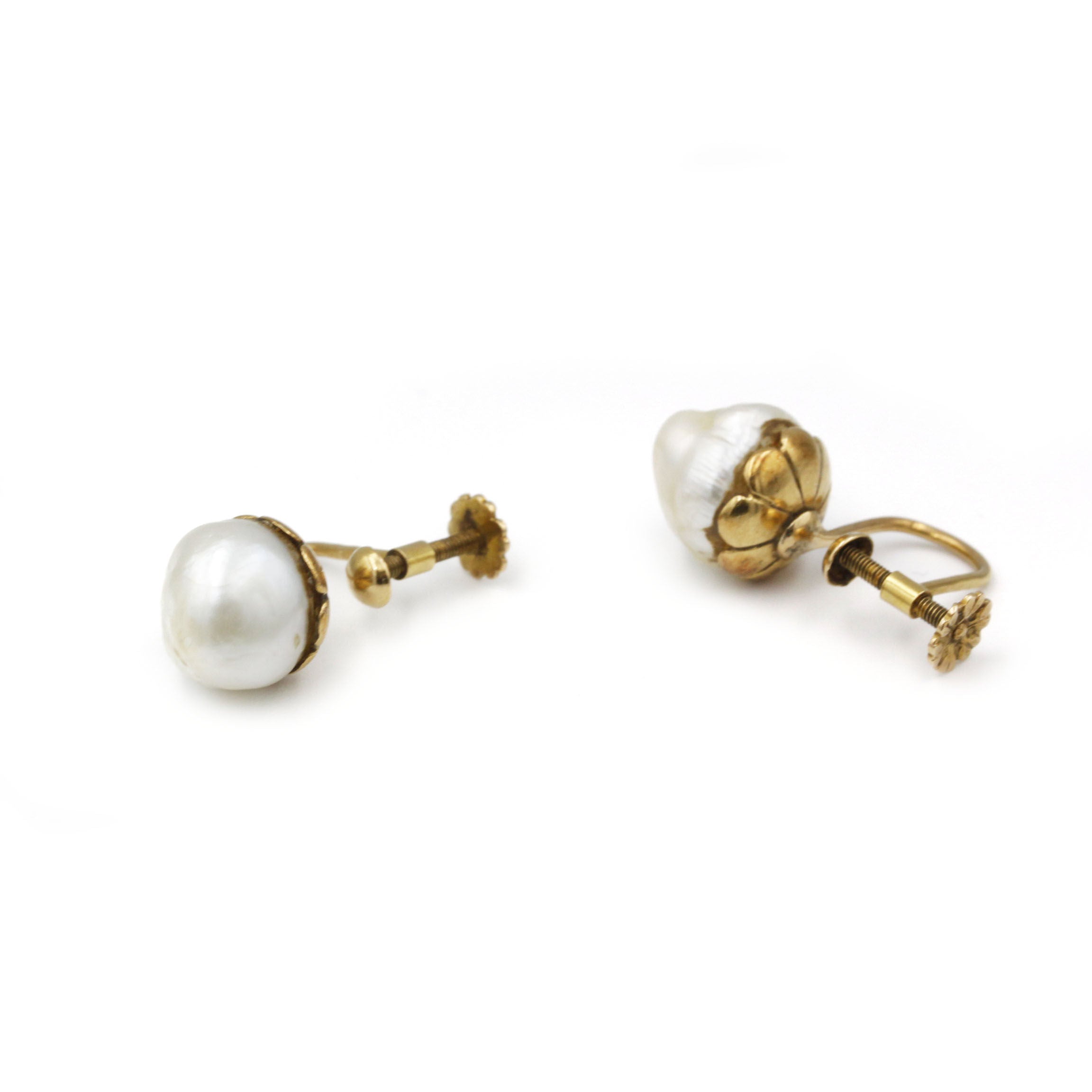 Boucles d'oreilles - Or & Perles fines baroque