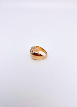 Tourbillon diamond ring in pink gold