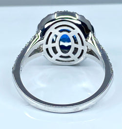 18k white gold sapphire and diamond ring