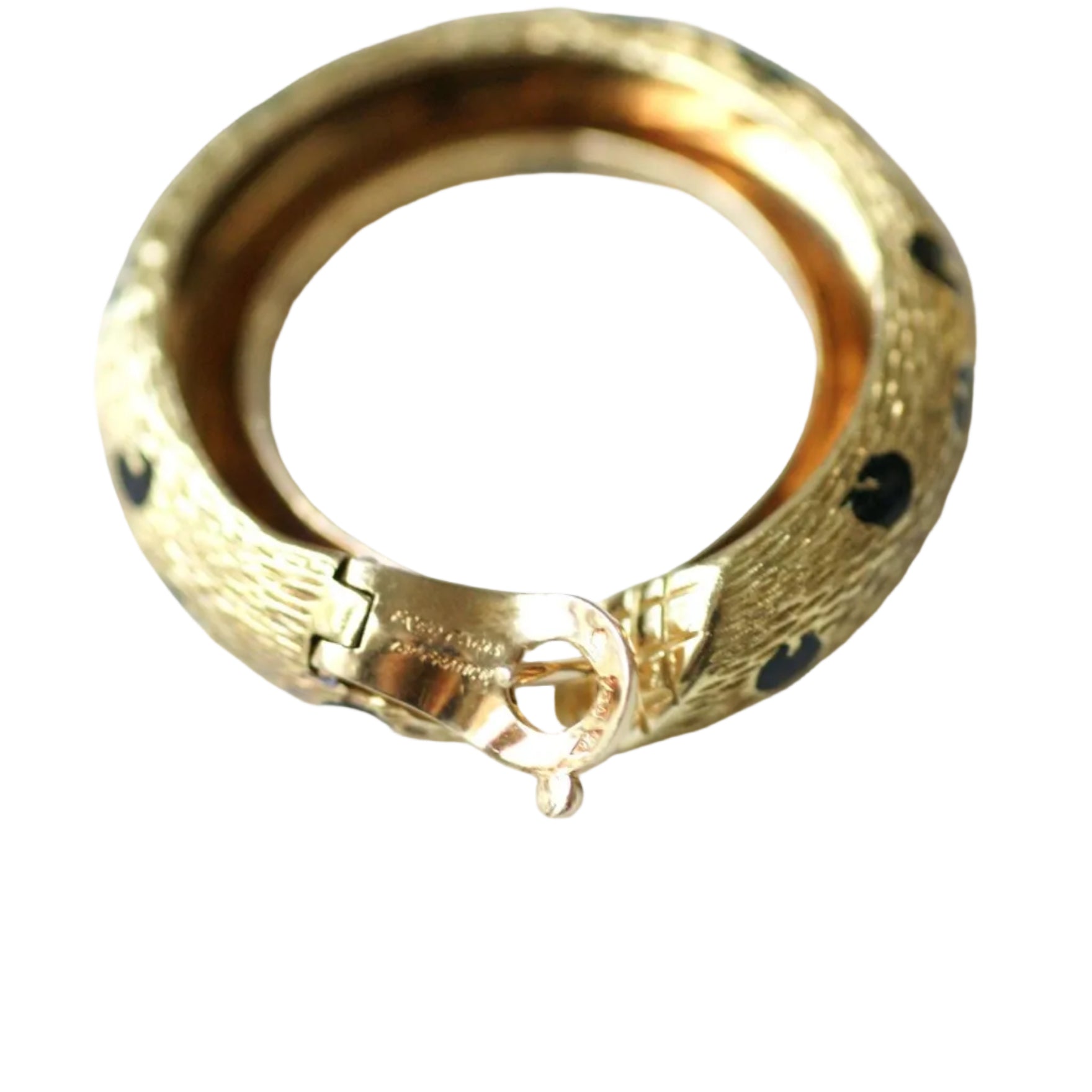 Earrings FRED "Panther Paws" creoles in yellow gold and enamel