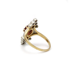 Bague en or et diamants rubis