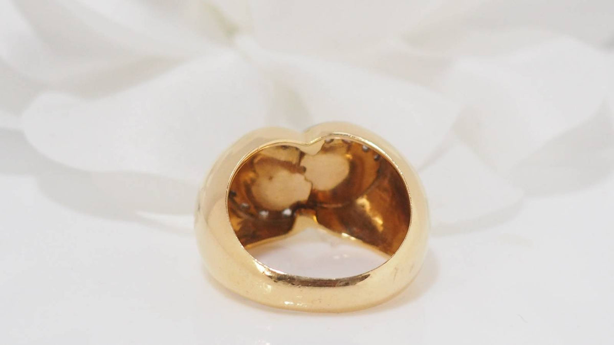 Yellow gold and diamond ring