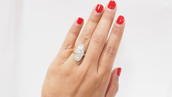 Marquise ring in two-tone gold and diamonds 