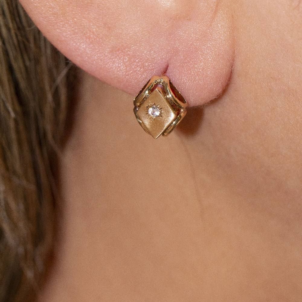 Boucles d'oreilles originales VINTAGE en or jaune