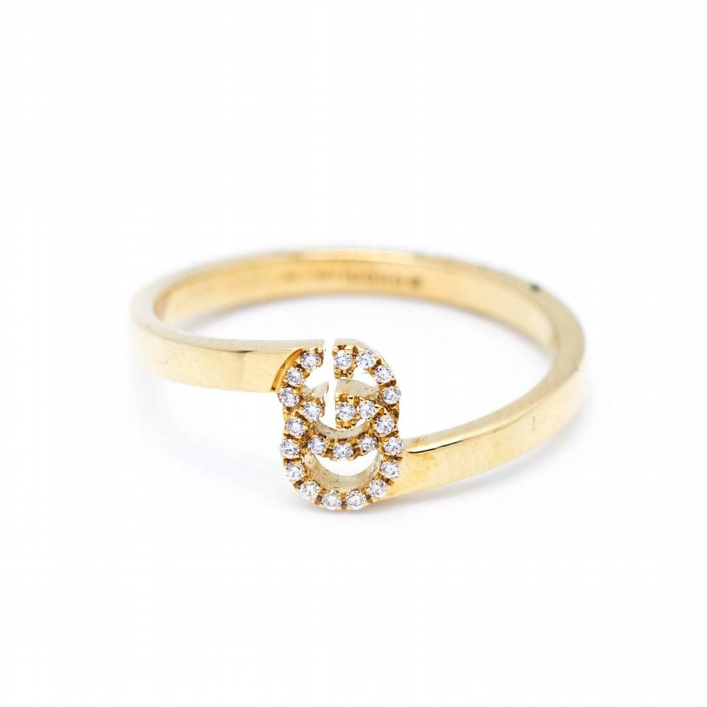 Bague GUCCI en or jaune avec diamants d'occasion