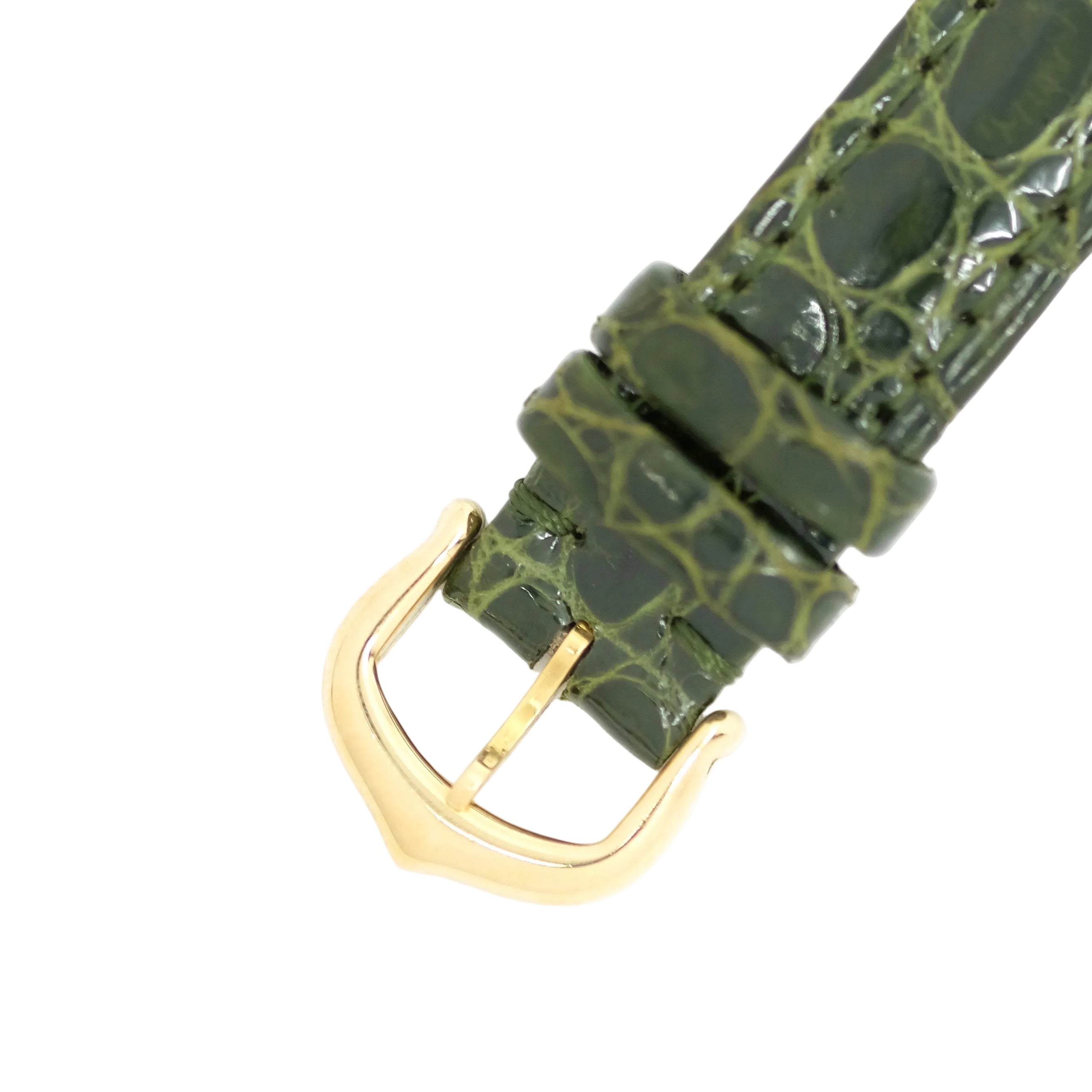 Montre CARTIER "Tank Américaine Lady" en or jaune, cuir et saphir