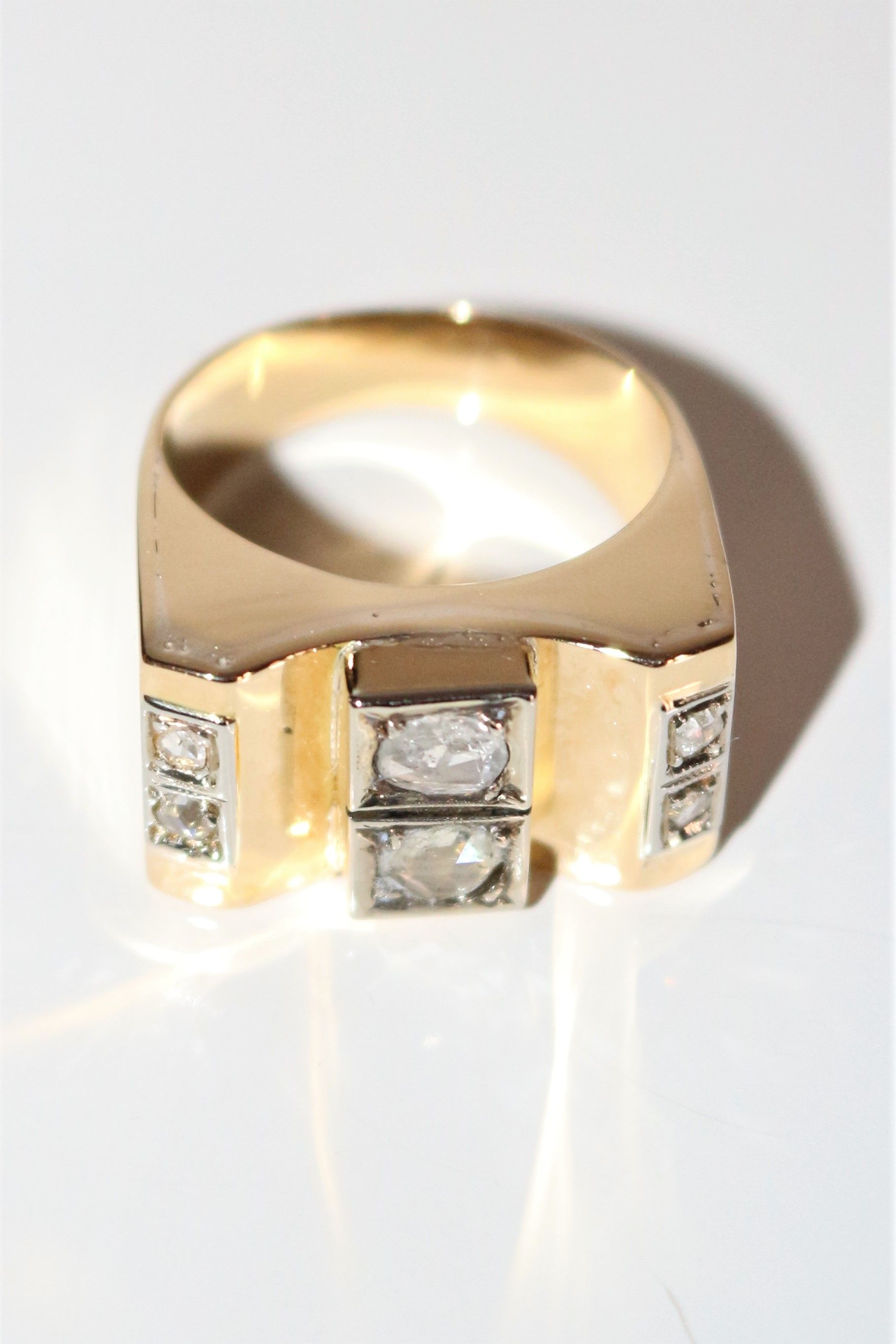 Bague Tank Diamants Taille Rose