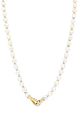 Collier de Perles en or jaune et diamants