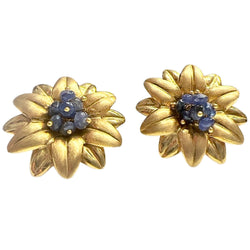 20th CENTURY CONTEMPORARY EARRINGS in 18kt gold with SAPPHIRES