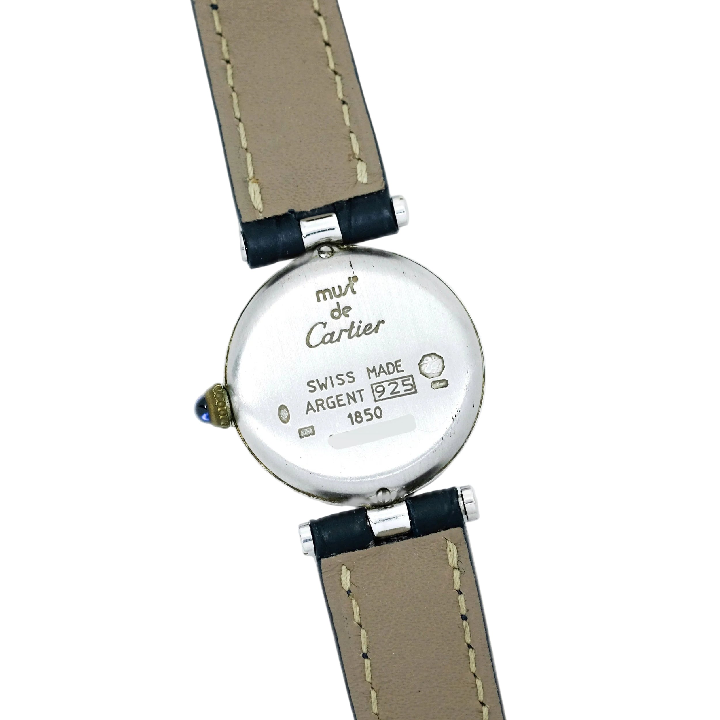 Montre CARTIER Vendôme Must petit modèle en argent et saphir