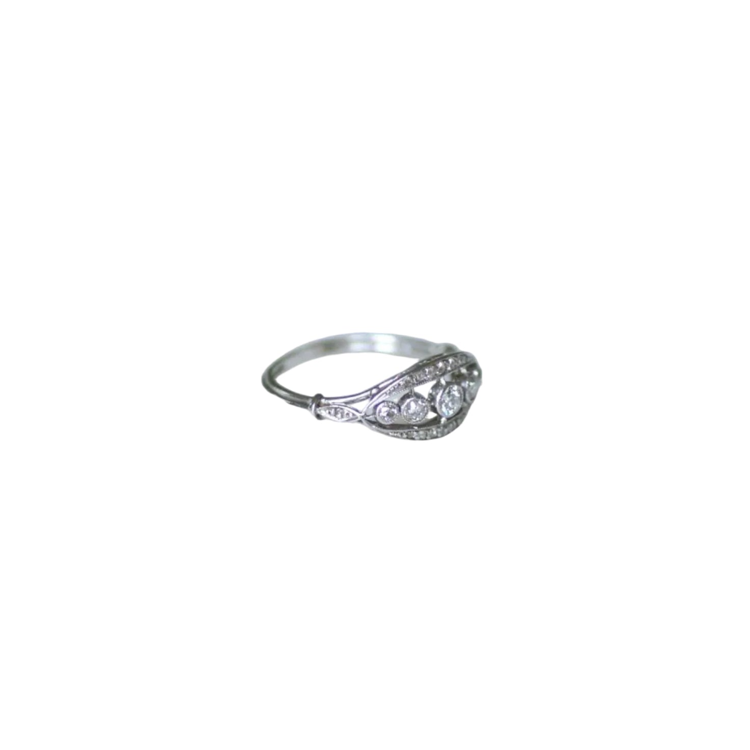 Ring Art Deco Headband diamonds on Platinum