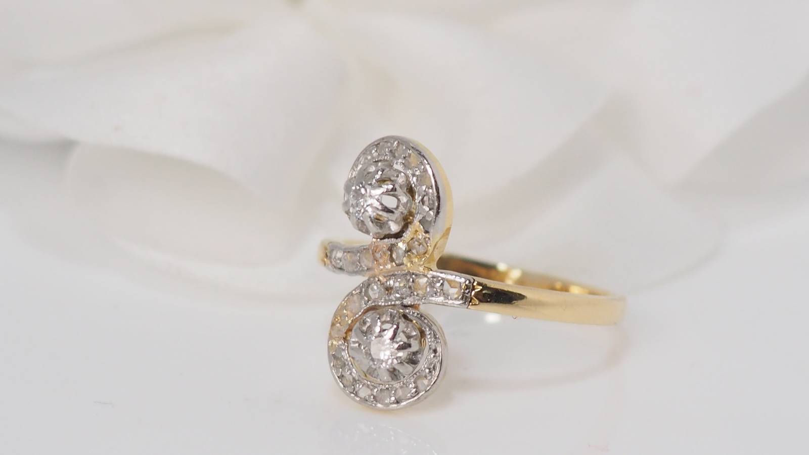 Bague Toi et moi en or bicolore et diamants