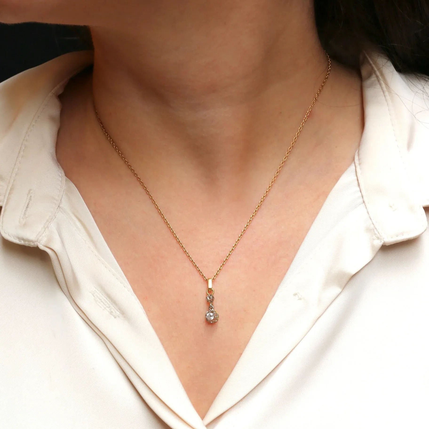 Old diamond pendant 0.15 ct