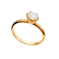 Bague Solitaire en or jaune et diamant