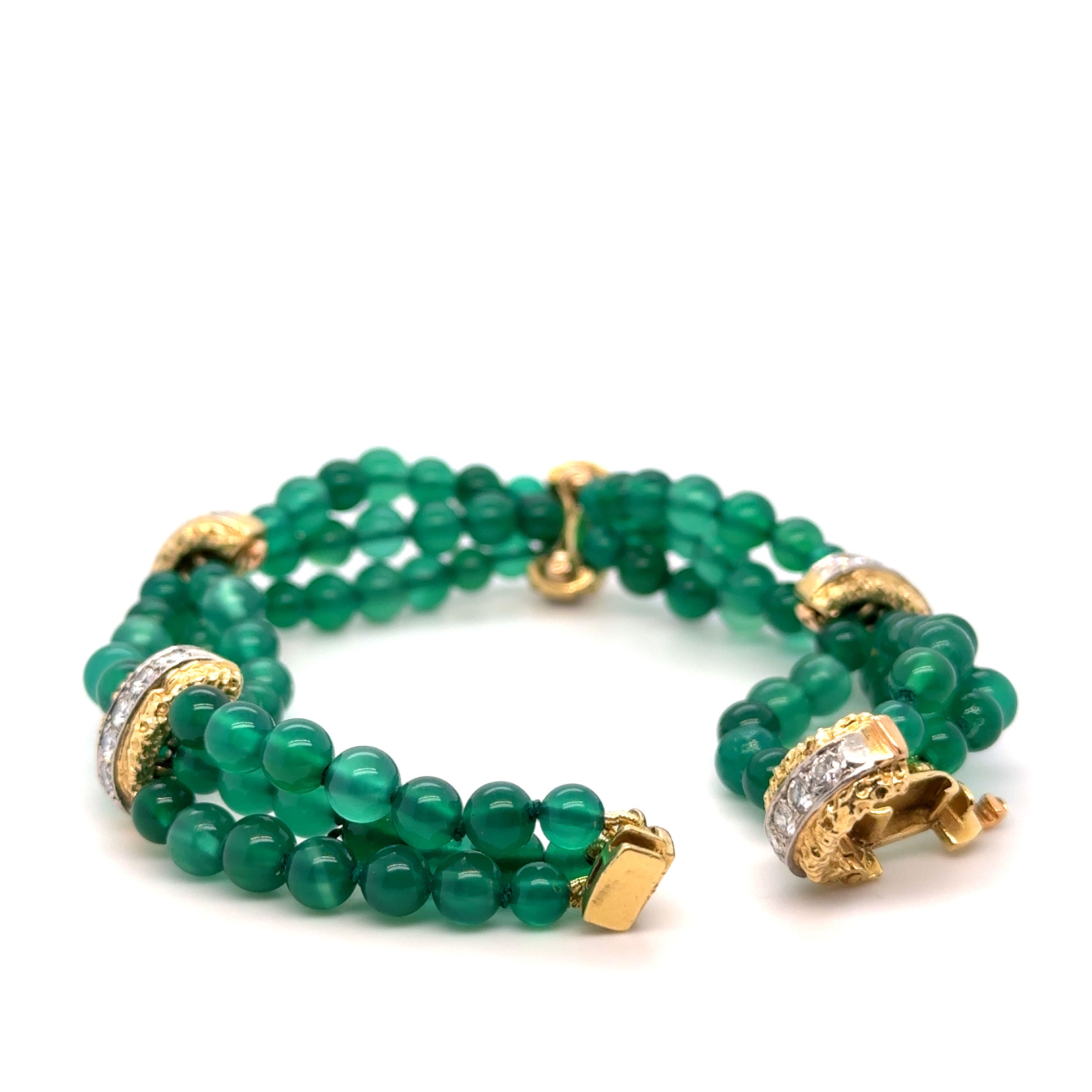 Van Cleef & ARPELS - Bracelet or jaune Chrysoprase et diamants