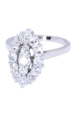 Bague marquise diamants en or blanc
