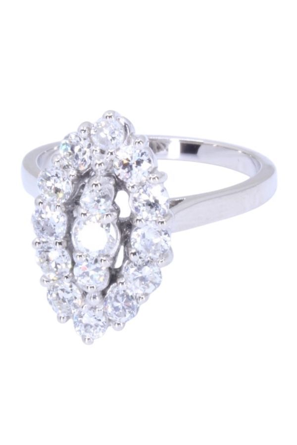 Bague marquise diamants en or blanc