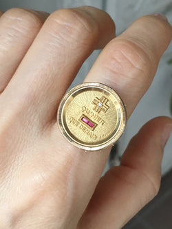 Bague AUGIS d’amour en or jaune et rubis synthétique