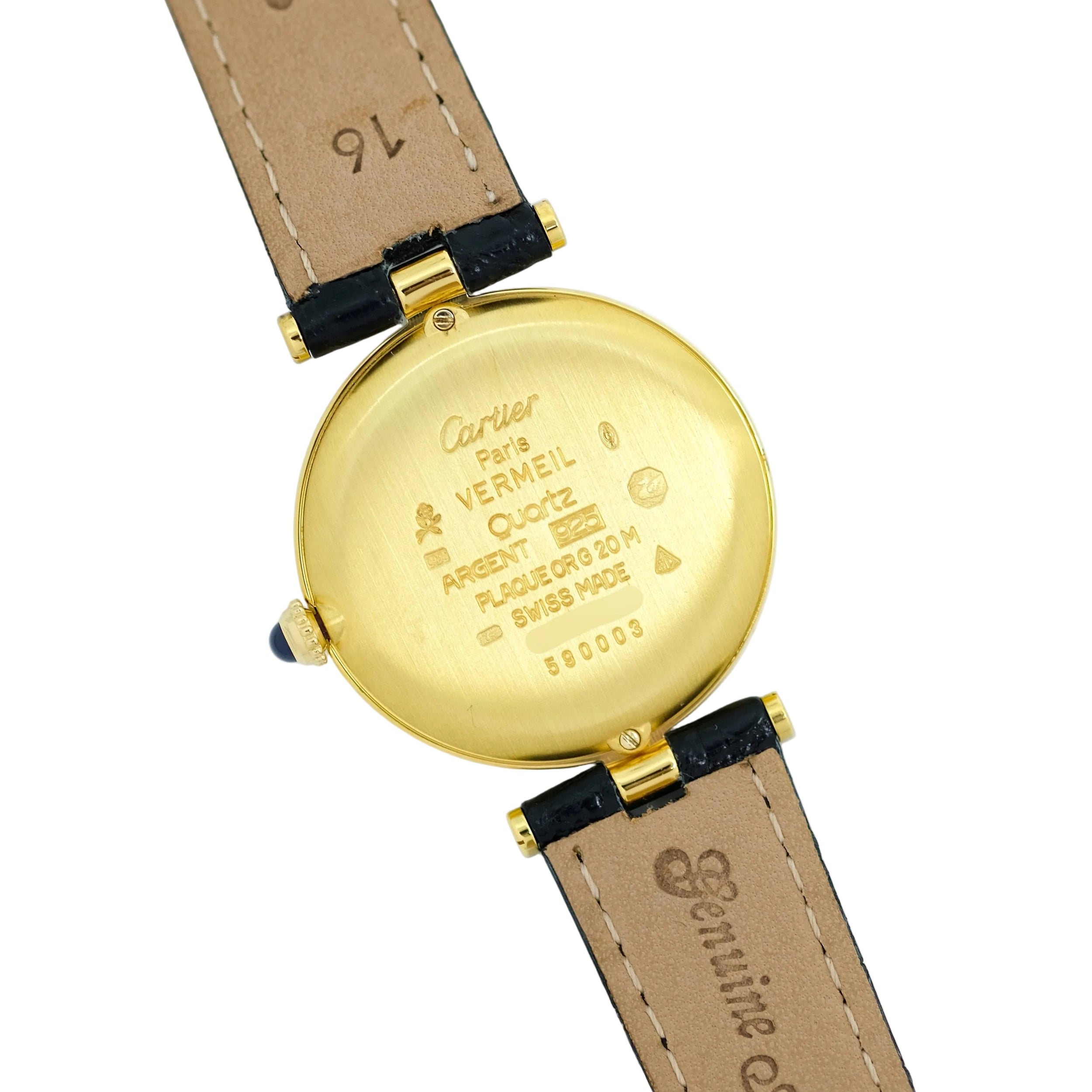 Montre CARTIER Vendôme Must grand modèle en plaqué or