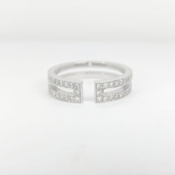 Bague en or blanc et pavage diamants