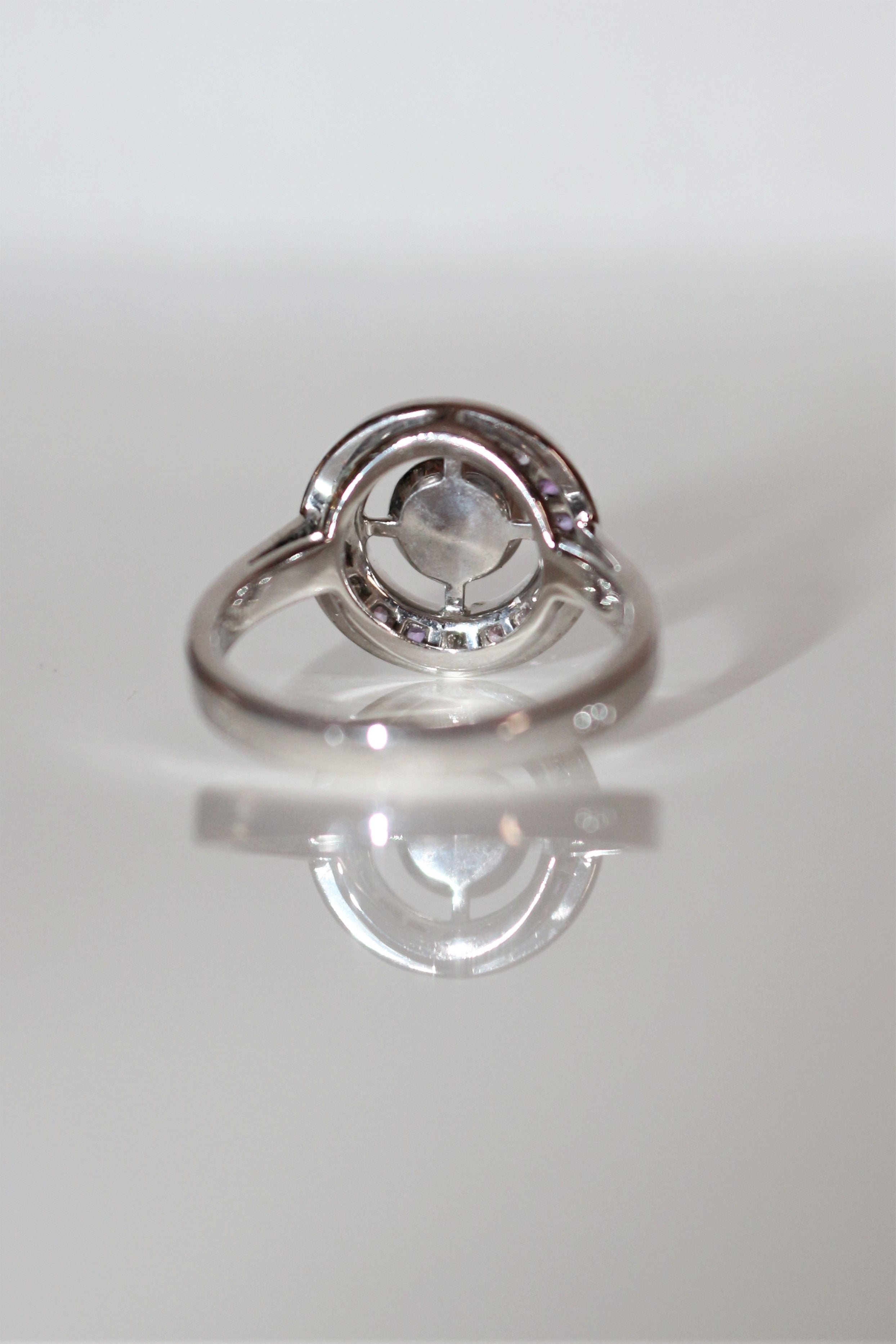 BOUCHERON “Ma Jolie” ring in white gold, sapphires and amethyst