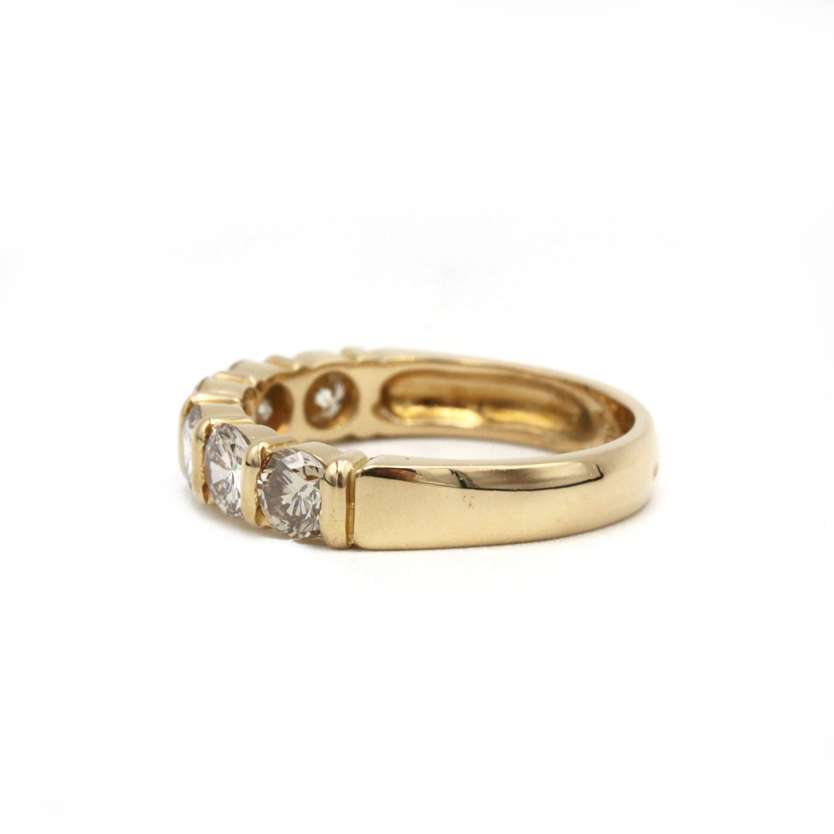 Ring half-alliance in yellow gold and diamonds