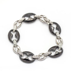 Bracelet en or et céramique noire avec diamants