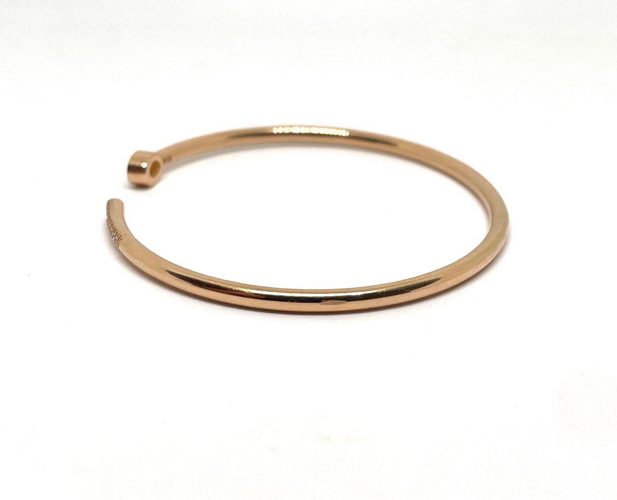 Bracelet jonc ouvert or rose et diamants