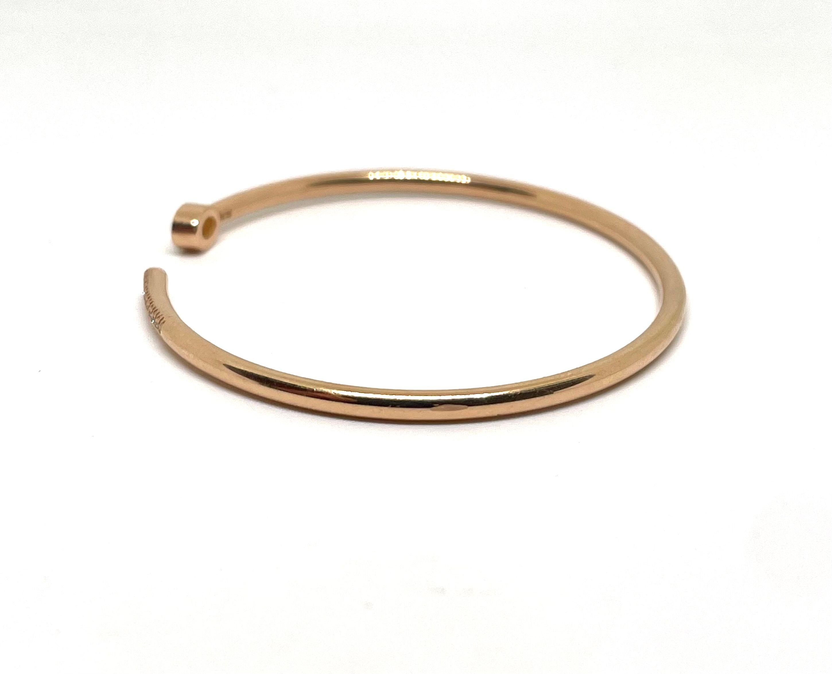 Bracelet jonc ouvert or rose et diamants