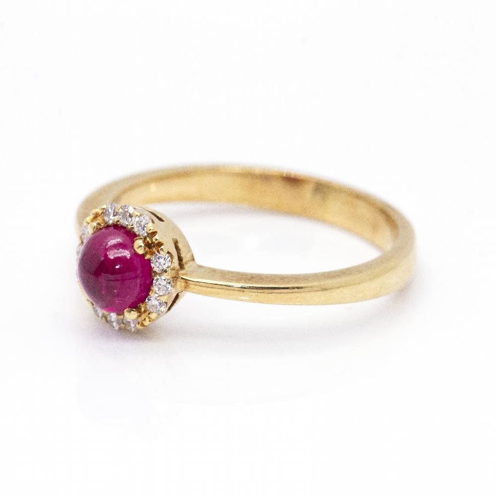 Bague en or, brillants et rubis