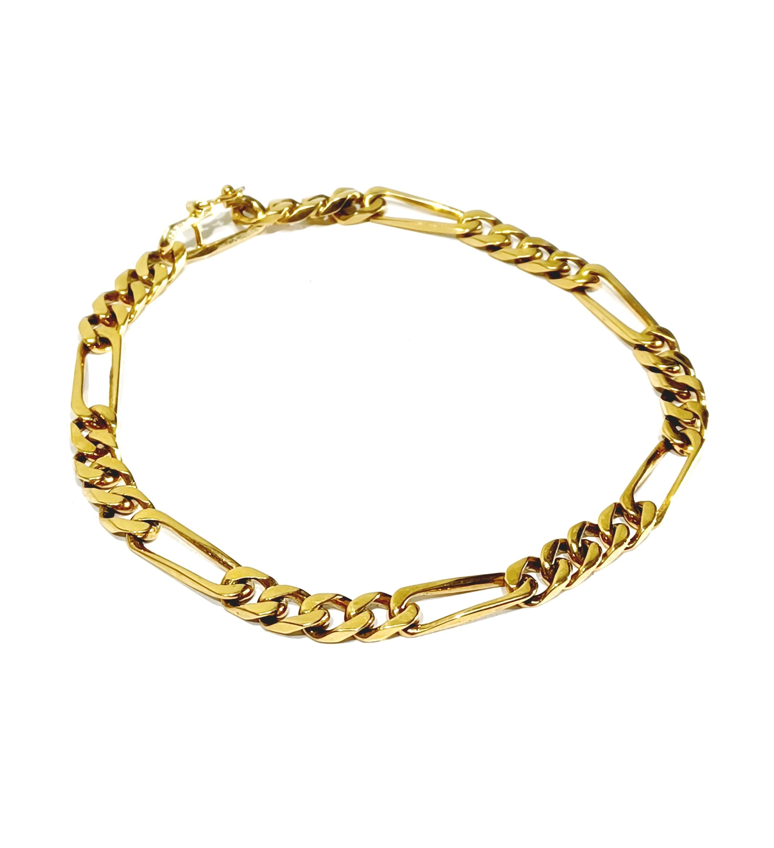 Bracelet In Pink Gold Figaro Mesh