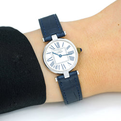 Montre CARTIER Vendôme Must petit modèle en argent et saphir