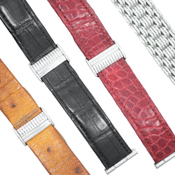 Montre BOUCHERON "Reflet" en acier, cuir et diamants